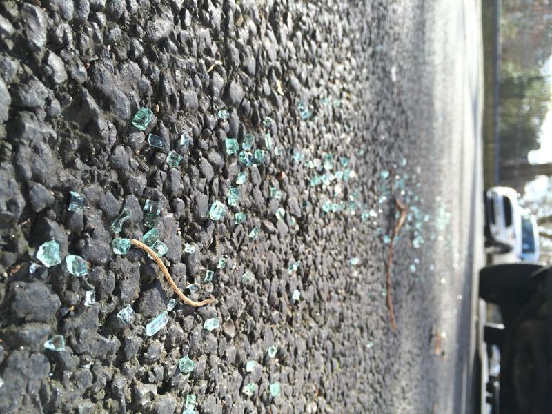 Balham vandalism broken glass