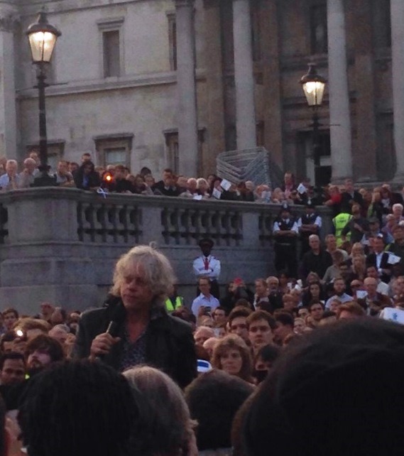 Bob Geldof scottish independence rally Trafalgar Square