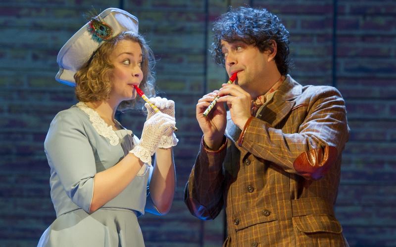 Carrie Hope Fletcher and Lee Mead in Chitty Chitty Bang Bang. Credit Alastair Muir-min