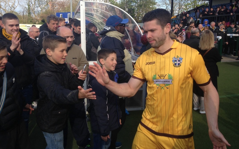 Sutton United's Dan Fitchett co Tom Phillips