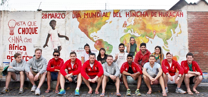 Huracan FC London paint a mural on tour in Buenos Aries in April