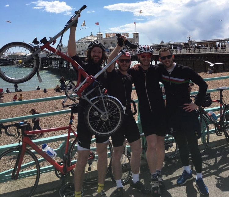 Huracan FC London training ride London to Brighton on Brompton Bikes