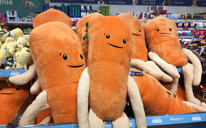 kevin the carrot in store