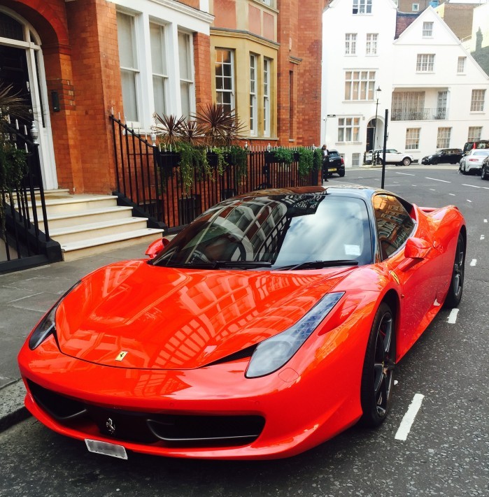 Knightsbridge red ferrari