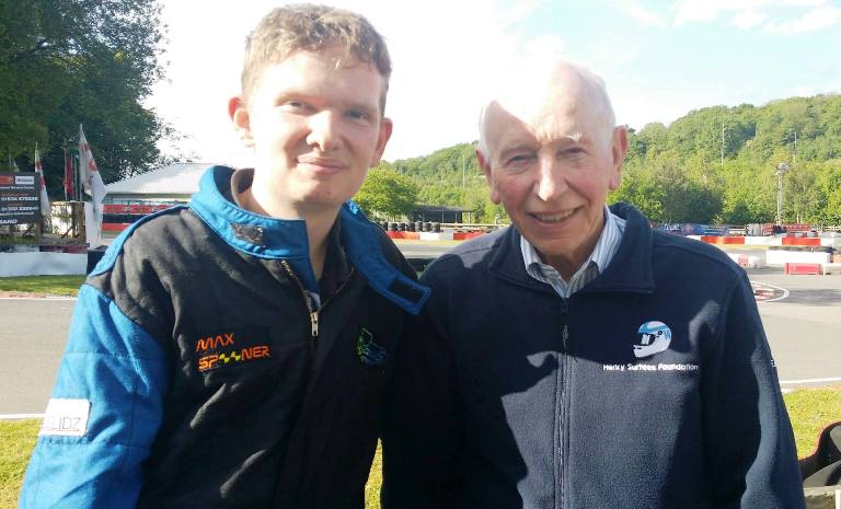 Max Spooner with John Surtees 1964 F1 World Champion