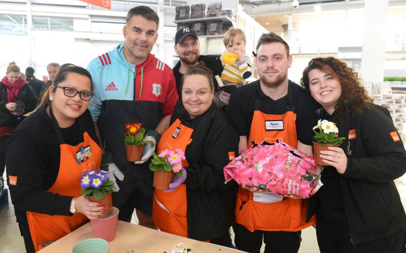 Nick Easter with the B&Q staff