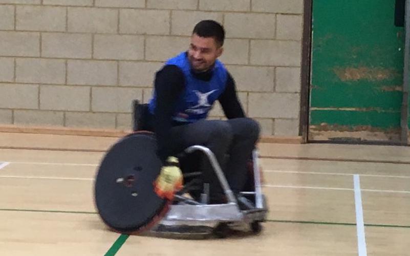 Reporter Josh Graham enjoying wheelchair rugby