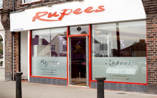 Rupees Grill restaurant exterior from street