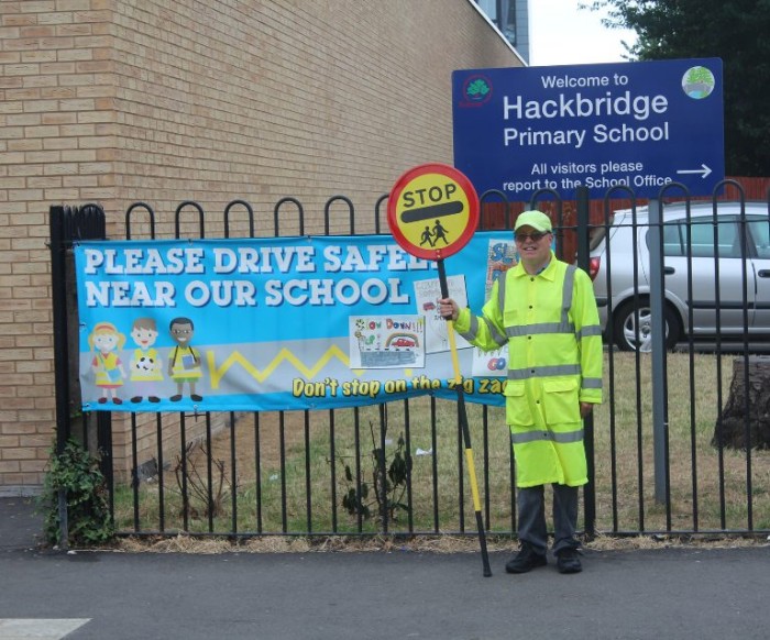 Sutton Council lollipop man Hackbridge Primary School