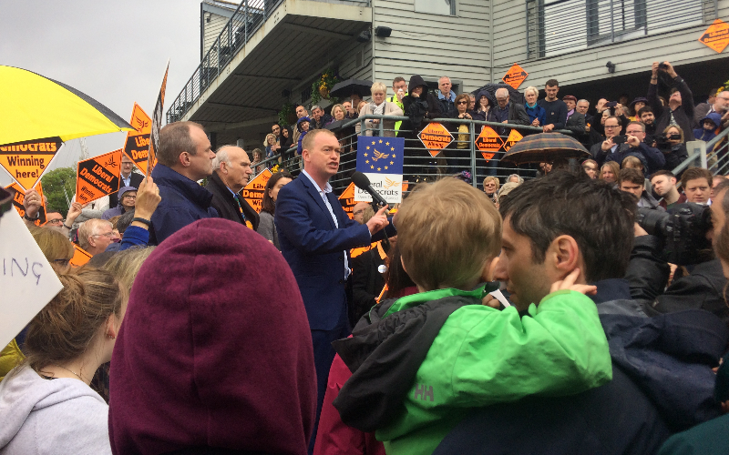 Tim Farron and Ed Davey at the Lib Dems' Kingston campaign launch for the 2017 general election