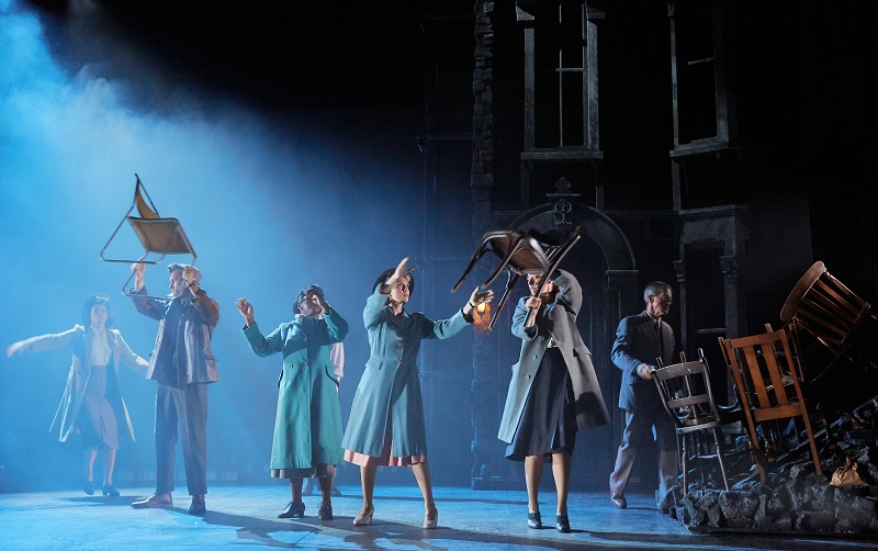Cast on stage in Sarah Waters' play the night watch