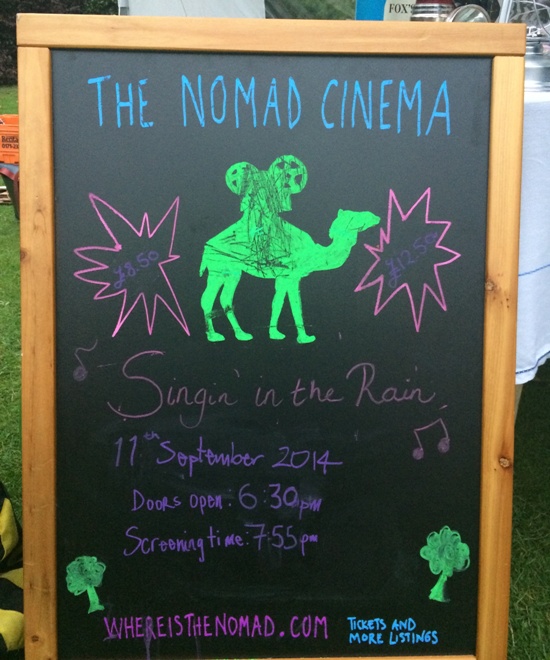 The Nomad Cinema advert Singin in the rain swl