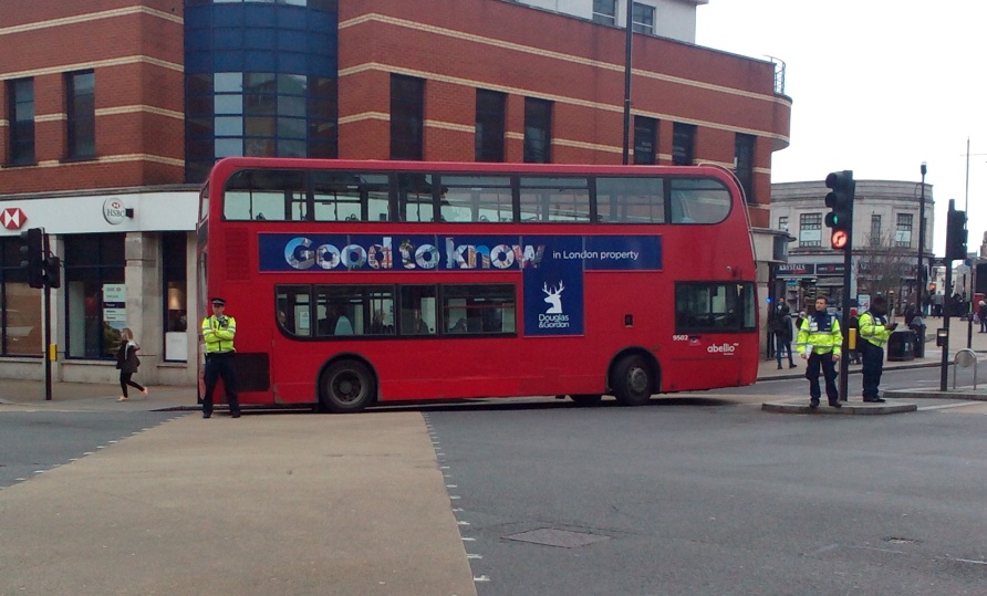 Wimbledon traffic broken down bus