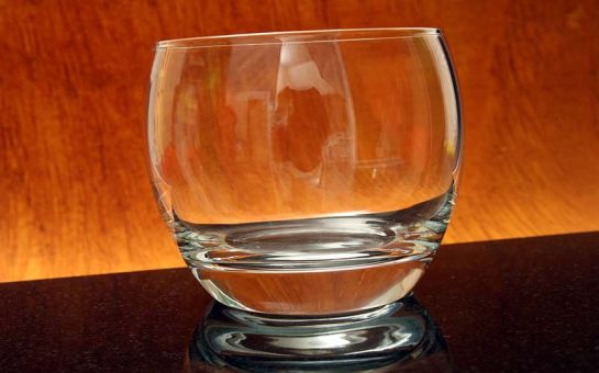An empty tumbler
