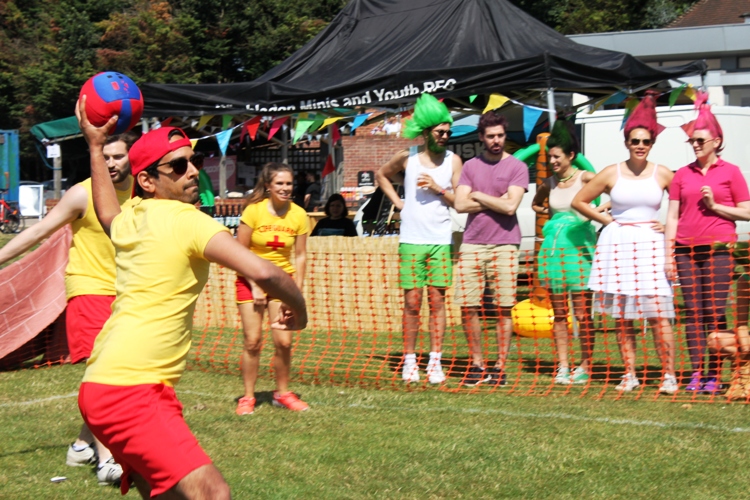 Acceptable in the 80s! Fancy dress dodgeballers raise £10,000 for Mencap at massive Wimbledon