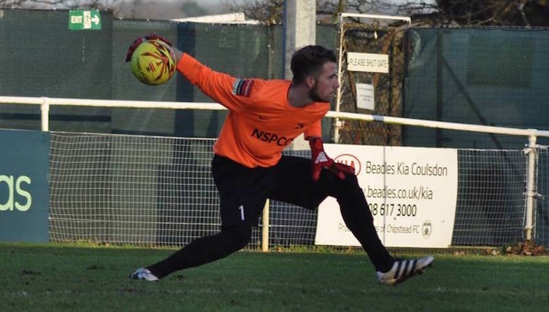 Carshalton Athletic goalkeeper Joe Tupper