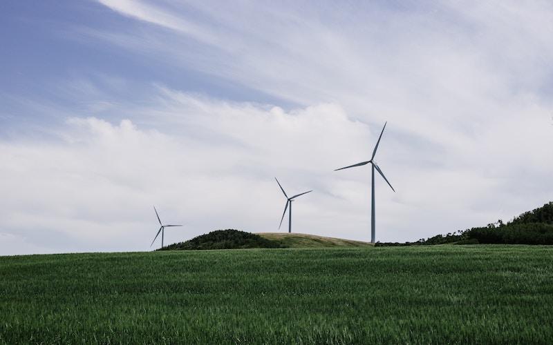 A wind farm in the countryside