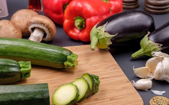 vegetables and chopping board