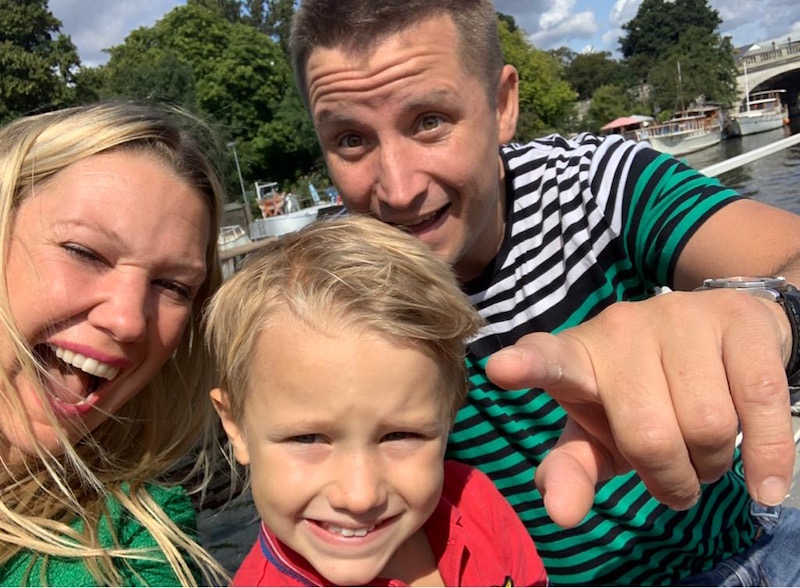 Alister with wife Gemma and son Ronnie