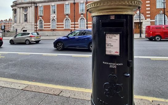 brixton postbox painted black