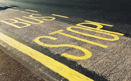 Bus Stop yellow road markings