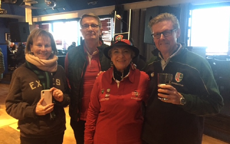 LISC chair and his wife with the Toulon Supporters Club chair and her husband