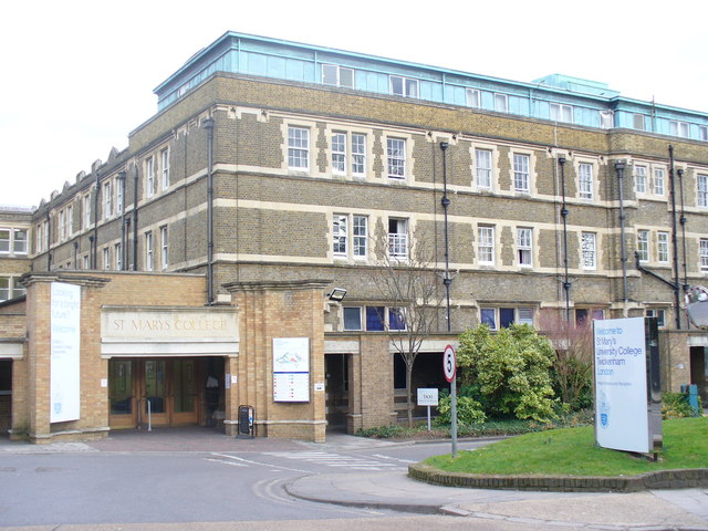 Main entrance to St. Mary's University in Twickenham, London