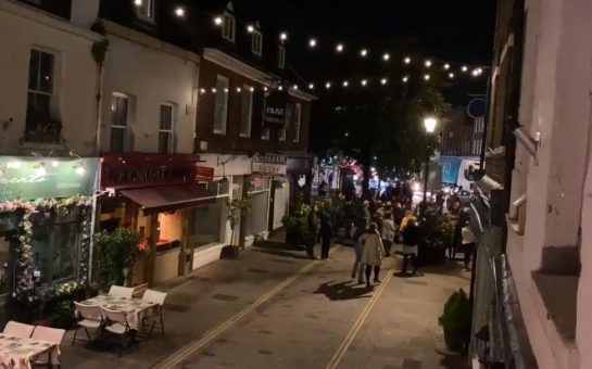 People gathering on the street
