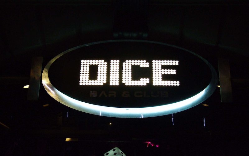 Dice Bar and Club sign
