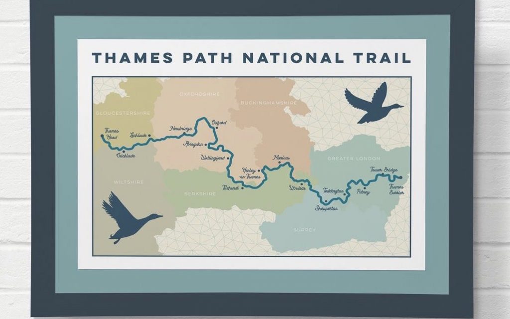 Thames Path National Trail print by Maxine Stinton