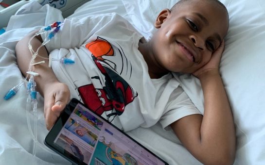 jesse croydon boy with cancer lying in bed