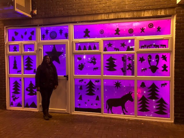 Battersea MP Marsha de Cordova on the Nine Elms giant advent calendar trail