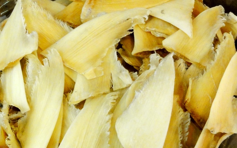 Dried shark fins, imported and sold at lucrative prices.