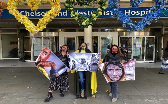Award-winning photographer David Taggart's work displayed outside Chelsea and Westminster Hospital
