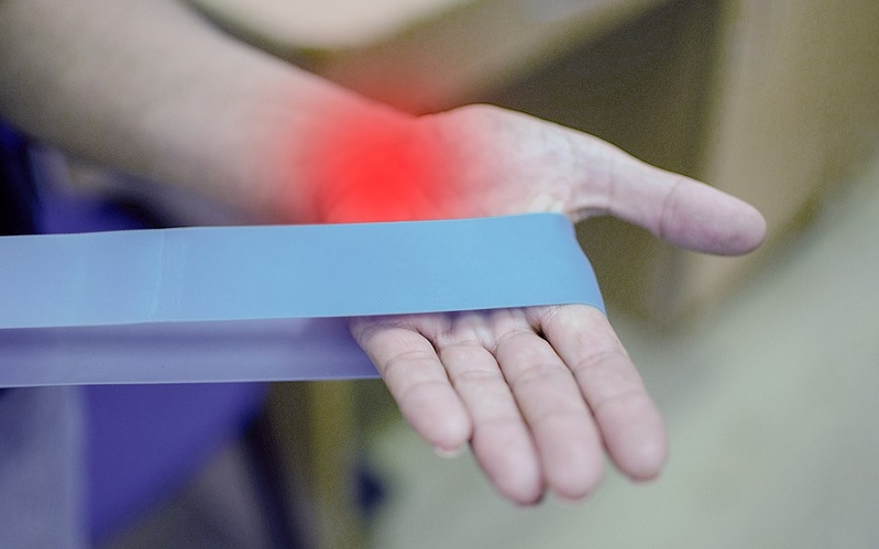 hand with stretching exercise