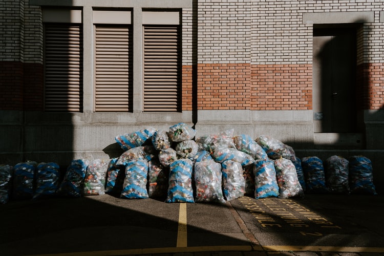 Bags of clothes discarded as rubbish