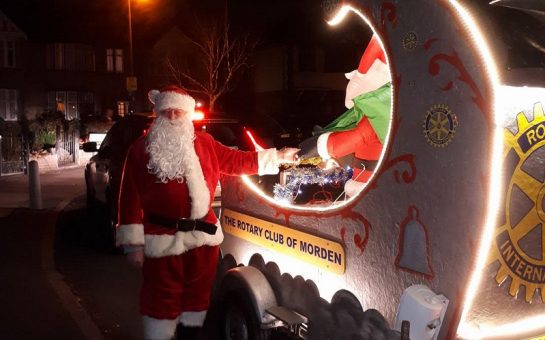 lower morden santa with his sleigh
