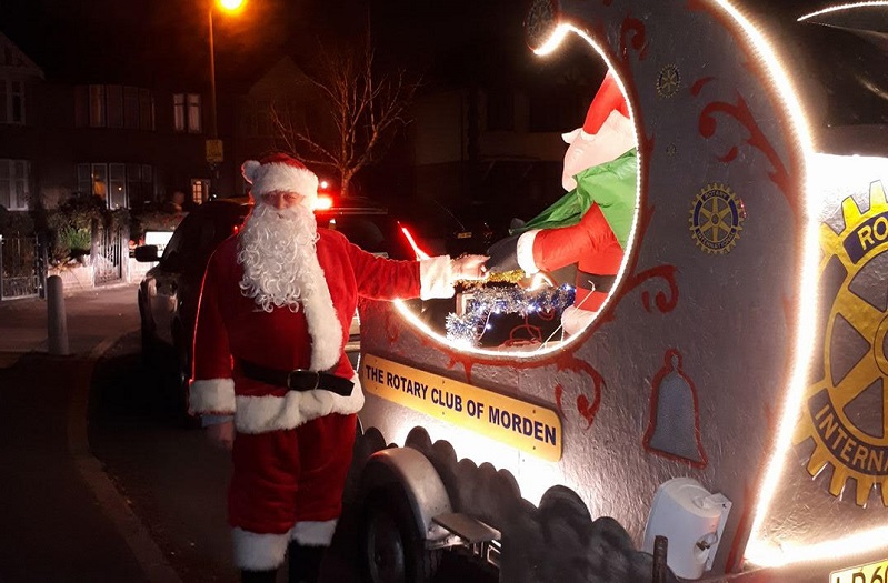 lower morden santa with his sleigh