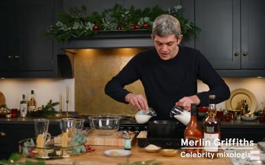 Merlin Griffiths making cocktails