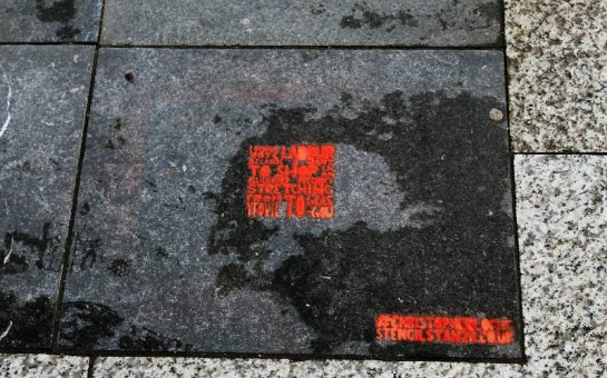 'I shall vote Labour' street art instillation