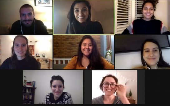 A Zoom meeting of the Apoyo Comunitario Sur de Londres team