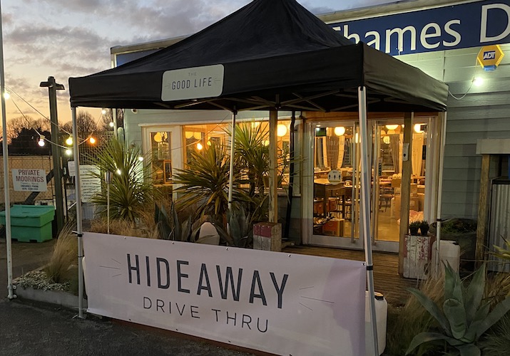 hideaway surbiton with its drive thru counter set up outside.
