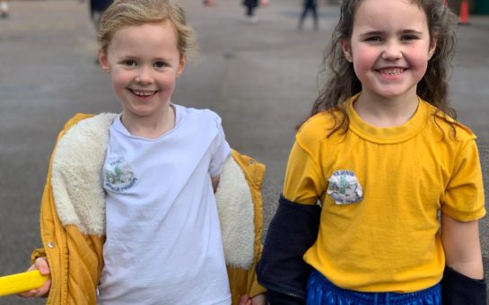 Shenley Primary School children wearing their tops inside out