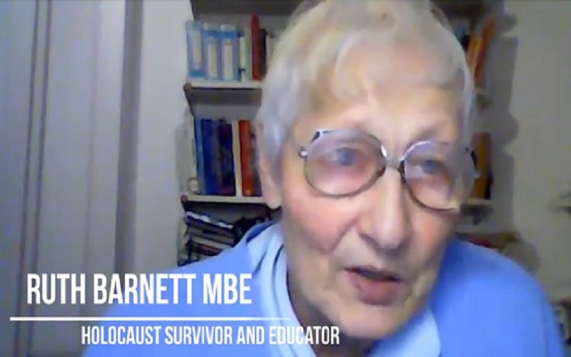 Screenshot of Ruth Barnett MBE interivew