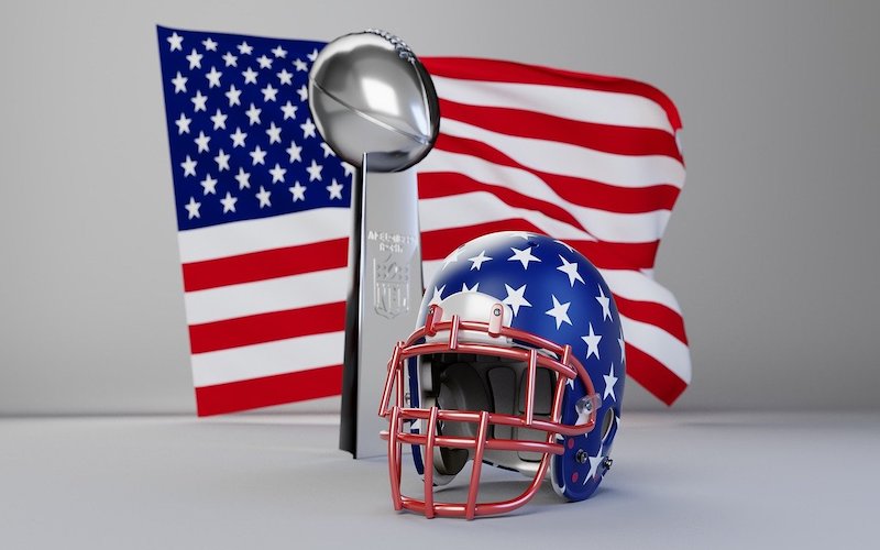 football helmet with usa flag