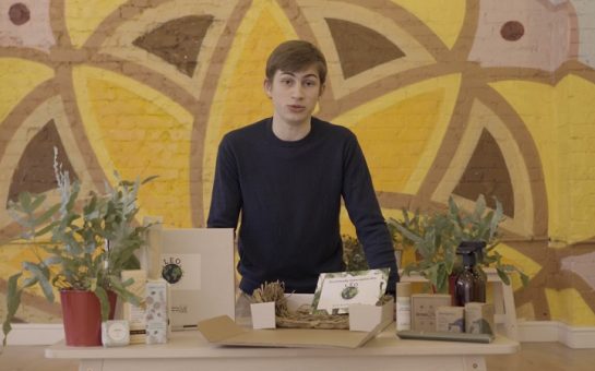 Lysander Bickham with his products