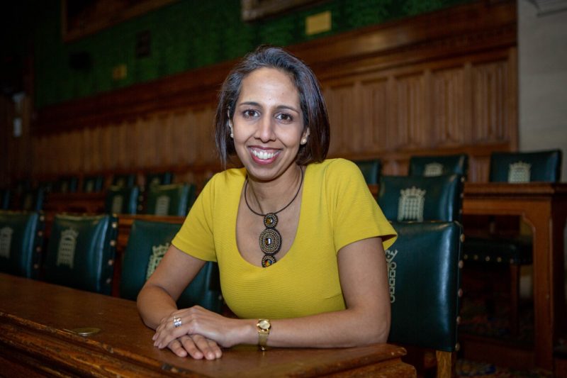 Munira Wilson in her chair in Parliamentary office