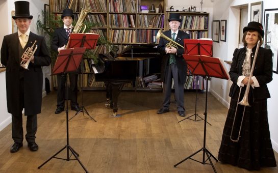 Victorian themed quartet ready to perform for concert
