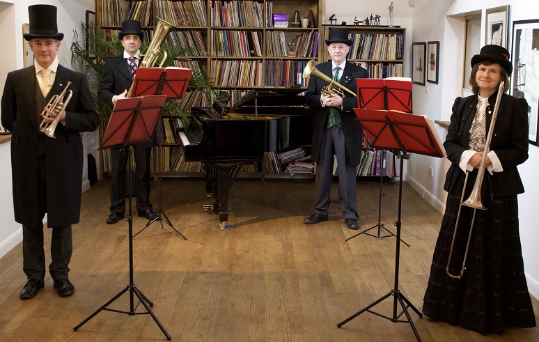 Victorian themed quartet ready to perform for concert