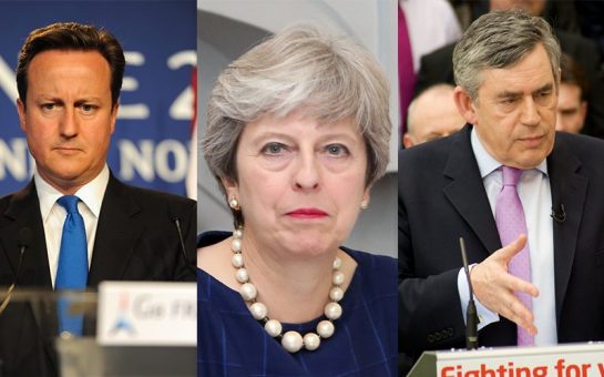 David Cameron, Theresa may, and Gordon Brown